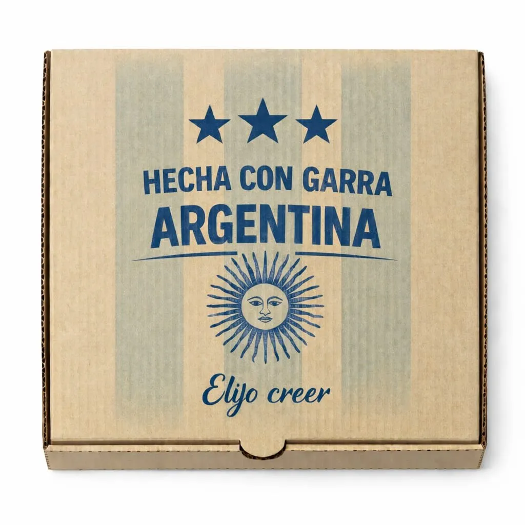 Caja de pizza de cartón microcorrugado impresa a dos colores